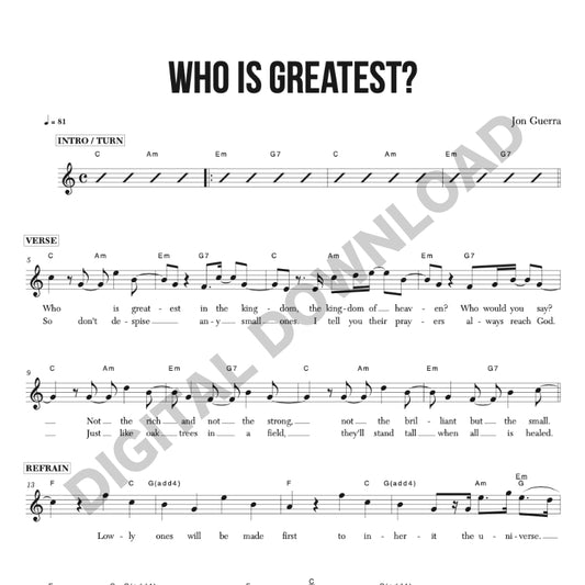 Who Is Greatest? - Chord Chart/Lead Sheet