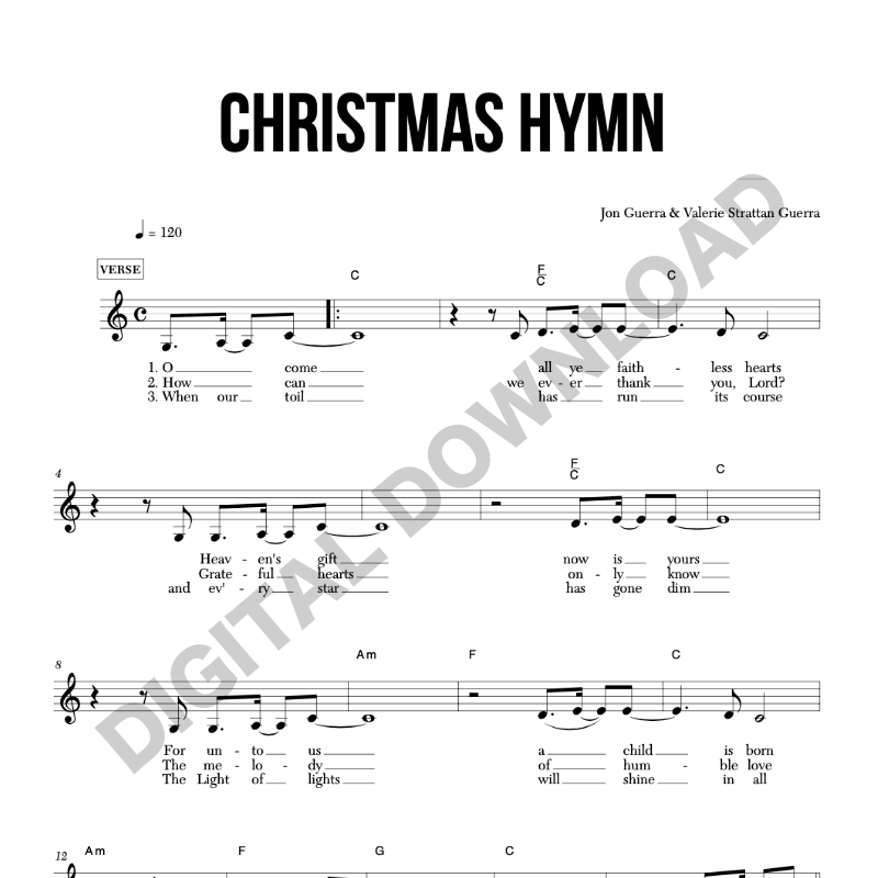 Christmas Hymn - Chord Chart/Lead Sheet