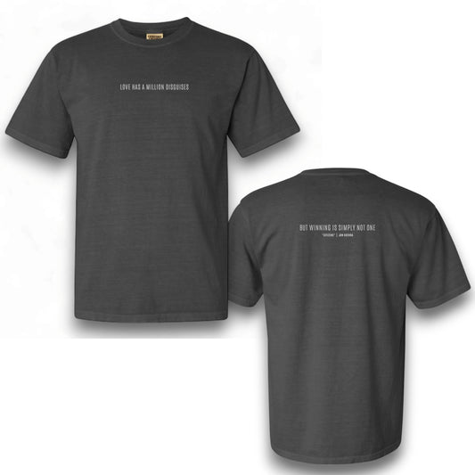 Dark gray t-shirt with "Citizens" lyrics on front and back in white font.