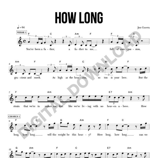 How Long - Chord Chart/Lead Sheet