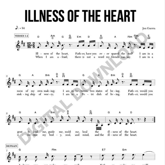 Illness of the Heart - Chord Chart/Lead Sheet