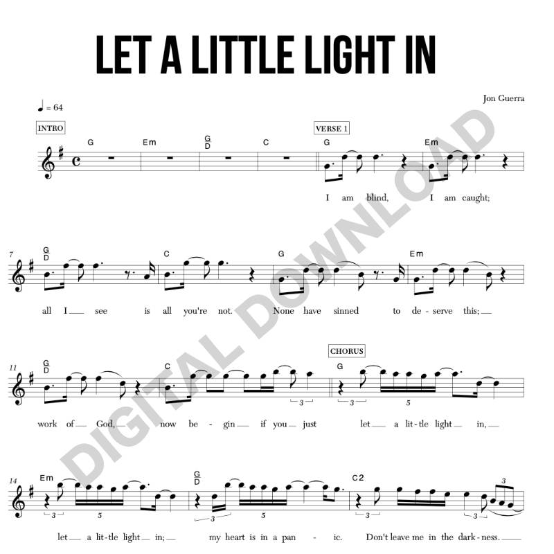 Let A Little Light In - Chord Chart/Lead Sheet