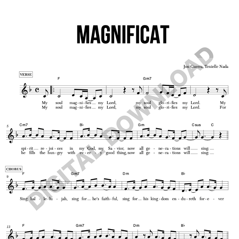 Magnificat - Chord Chart/Lead Sheet