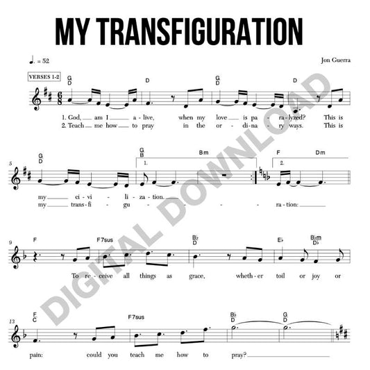 My Transfiguration - Chord Chart/Lead Sheet