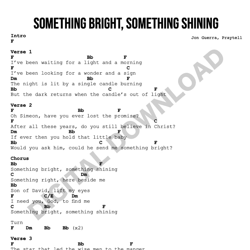 Something Bright, Something Shining - Chord Chart