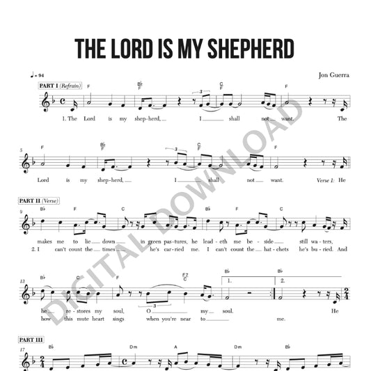 The Lord Is My Shepherd Chord Chart/Lead Sheet