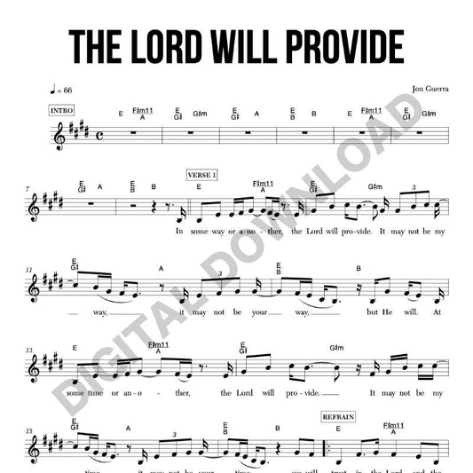 The Lord Will Provide - Chord Chart/Lead Sheet